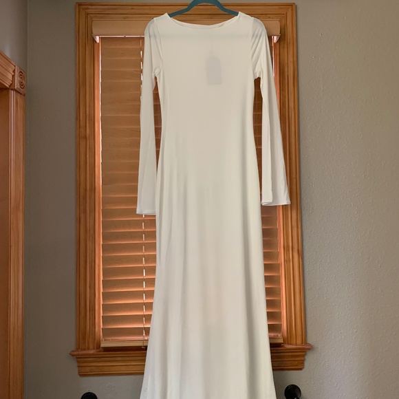 Meshki Tarna Slinky Fishtail Maxi Dress - Ivory - Size Medium - Picture 4 of 7